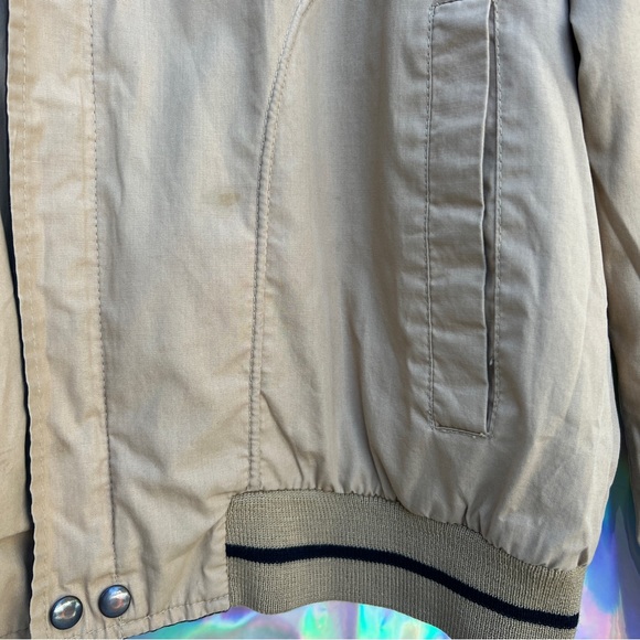 90s Dark Beige and Black Reversible Bomber Jacket - Picture 9 of 10